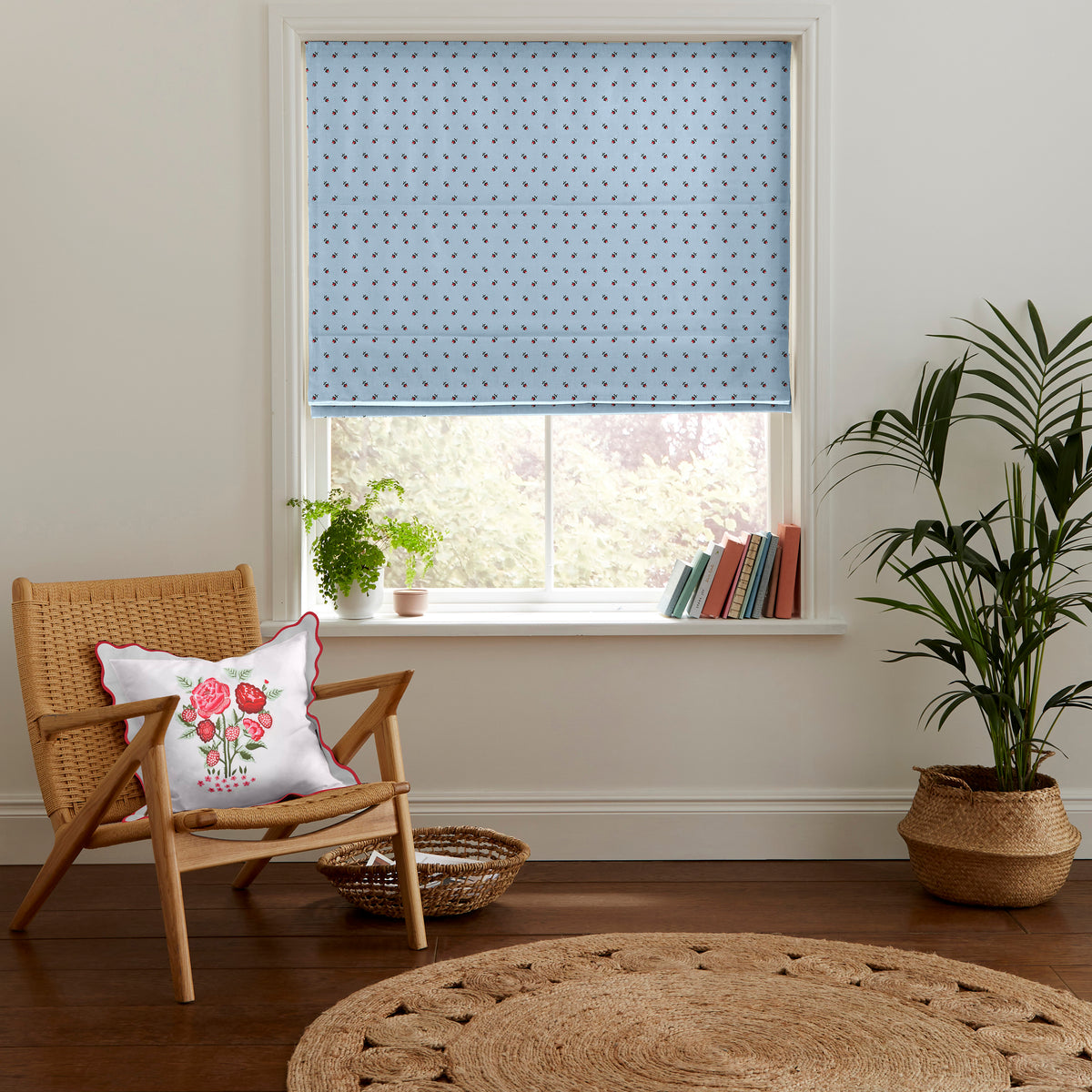 Cath Kidston Rose Bud Made to Measure Roman Blind Blue
