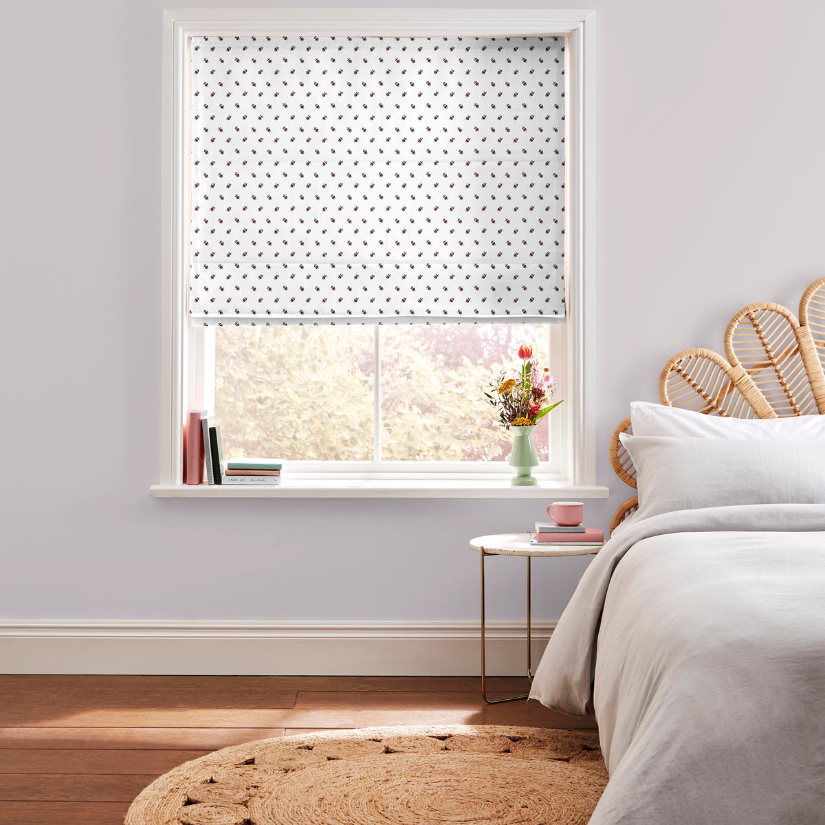 Cath Kidston Rose Bud Made to Measure Roman Blind White
