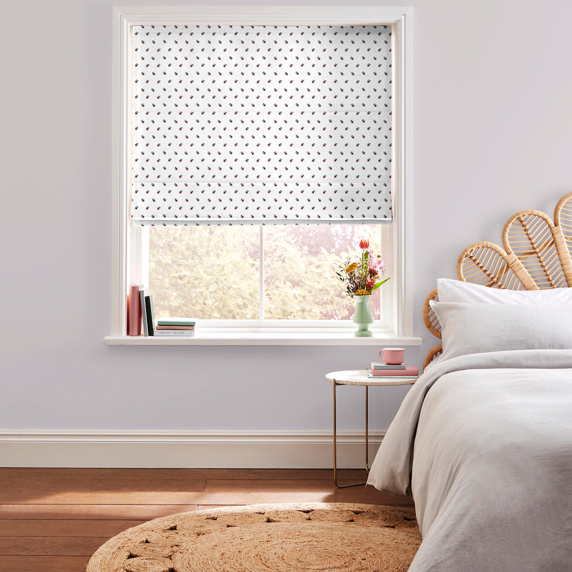 Cath Kidston Rose Bud Made to Measure Roman Blind White