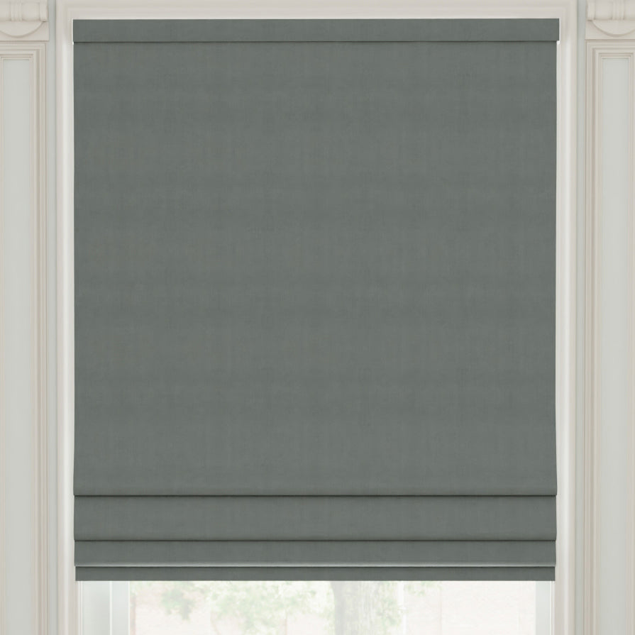 Linda Barker Royal Velvet Made to Measure Roman Blind Grey