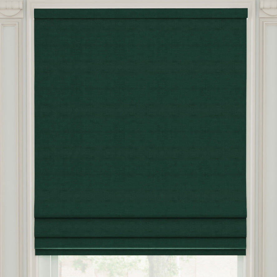 Linda Barker Royal Velvet Made to Measure Roman Blind Rain Forest