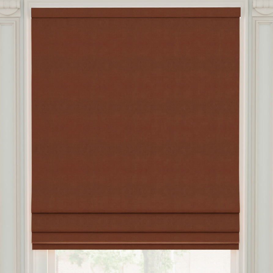 Linda Barker Royal Velvet Made to Measure Roman Blind Rust