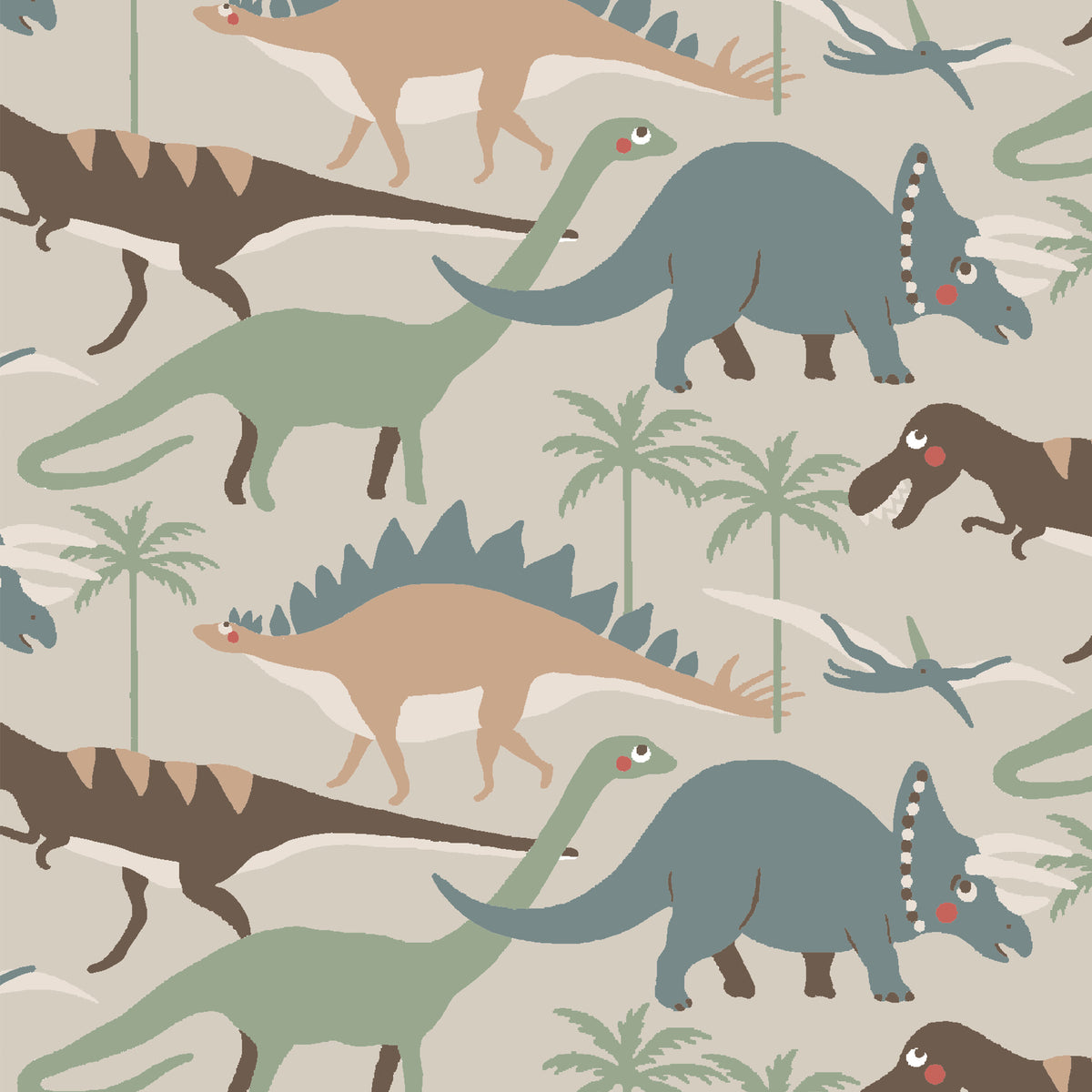 Sophie Allport Dinosaur Camouflage Made To Measure Roman Blind Khaki