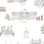 Sophie Allport London Scene Blackout Made To Measure Roller Blind White Blue Sample Image
