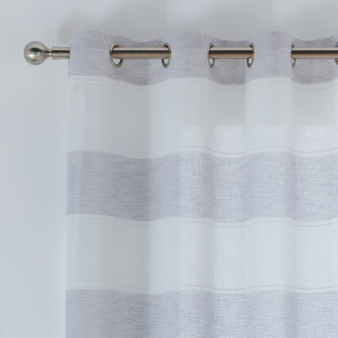 Santorini Slot Top Ready Made Single Voile Curtain Grey
