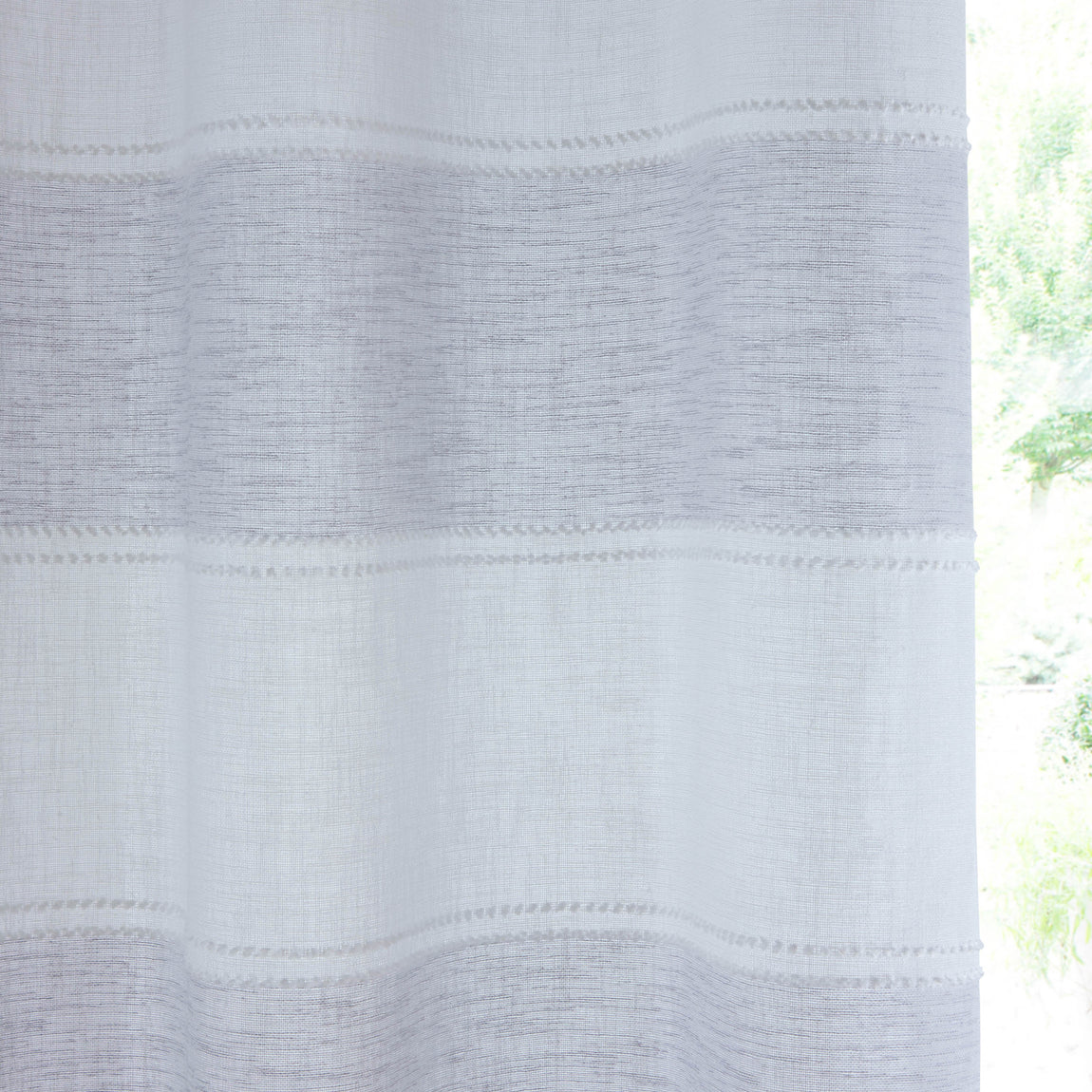 Santorini Slot Top Ready Made Single Voile Curtain Grey