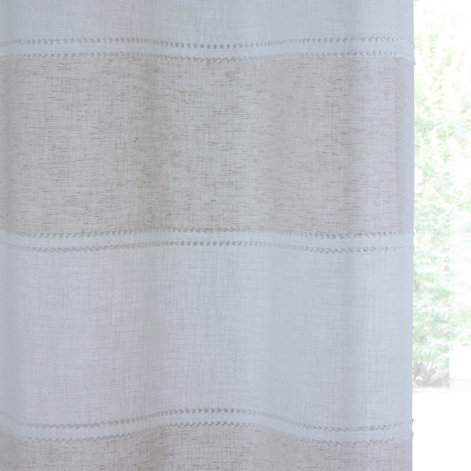 Santorini Slot Top Ready Made Single Voile Curtain Natural