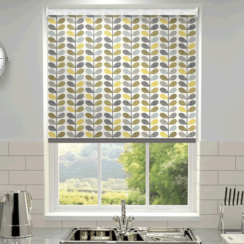 Orla Kiely Scribble Stem Made to Measure Blackout Roller Blind Seagrass Duckegg