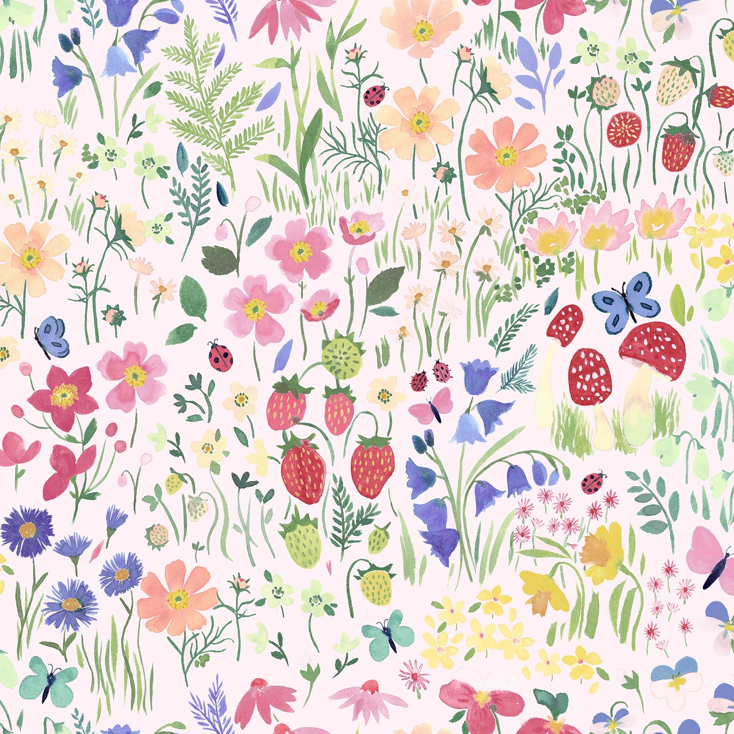 Wee Blue Bell Secret Garden Made To Measure Curtains Rose