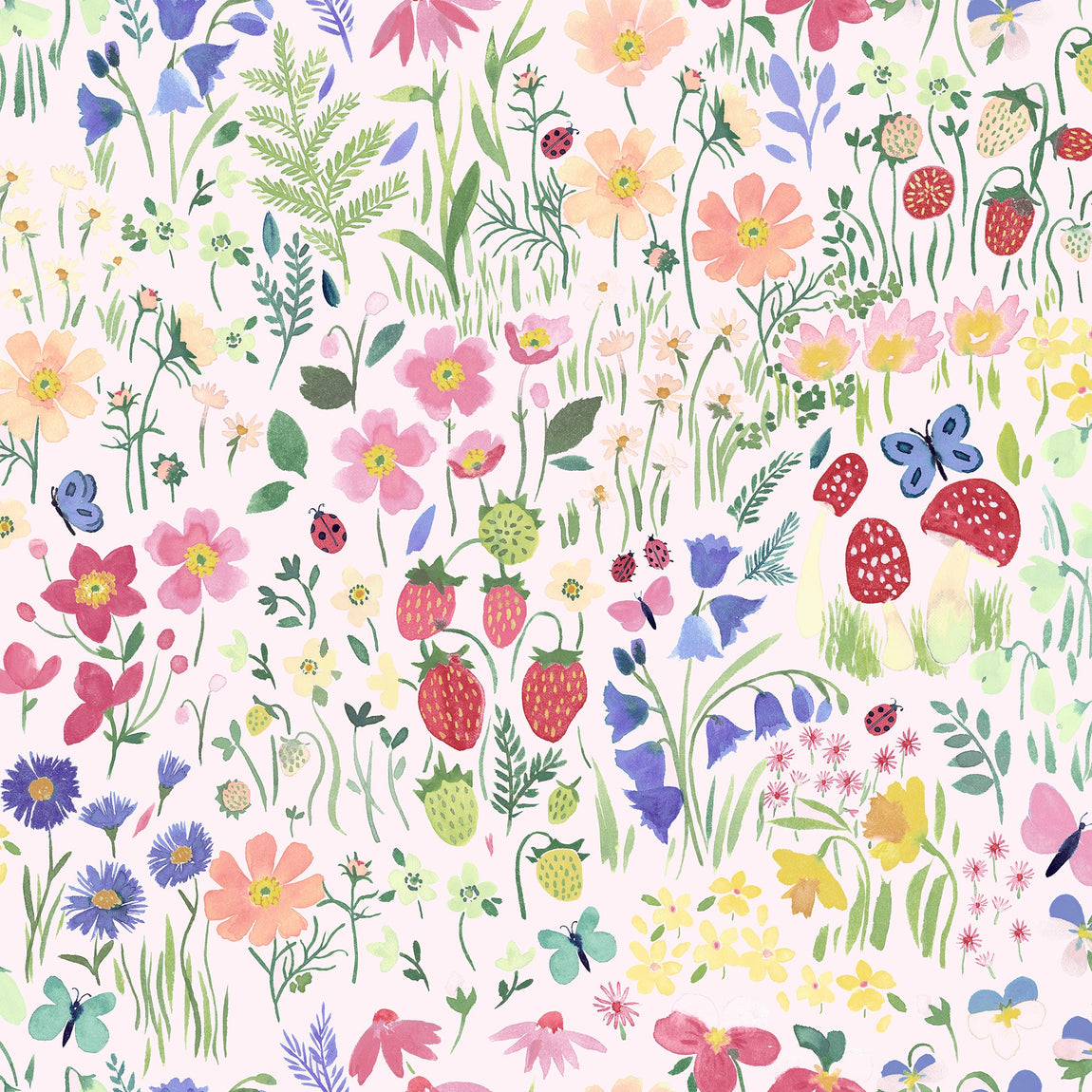 Wee Blue Bell Secret Garden Translucent Made To Measure Roller Blind Rose