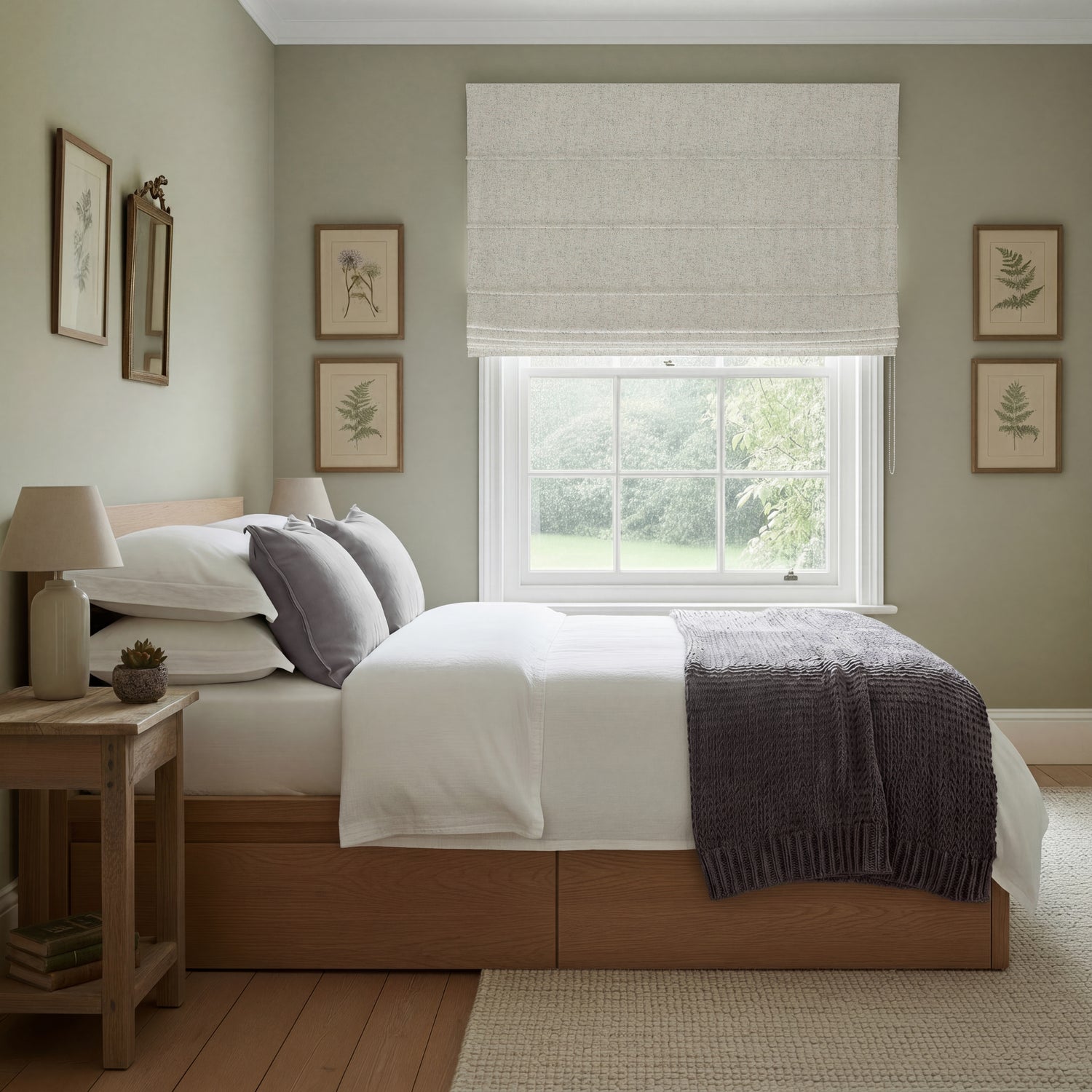 ANTE DECOR Nymans Boucle Made To Measure Roman Blind Cream