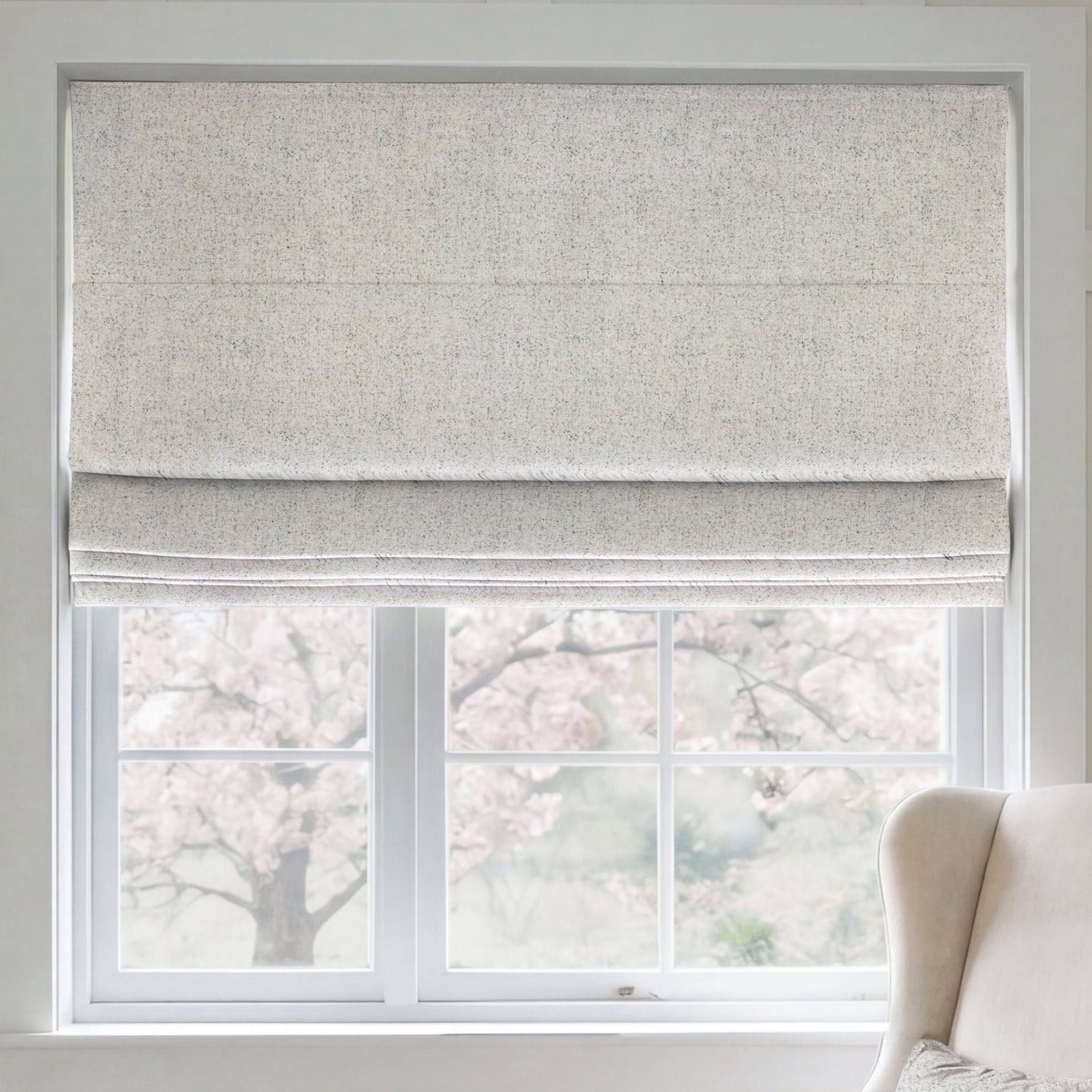 ANTE DECOR Nymans Boucle Made To Measure Roman Blind Cream