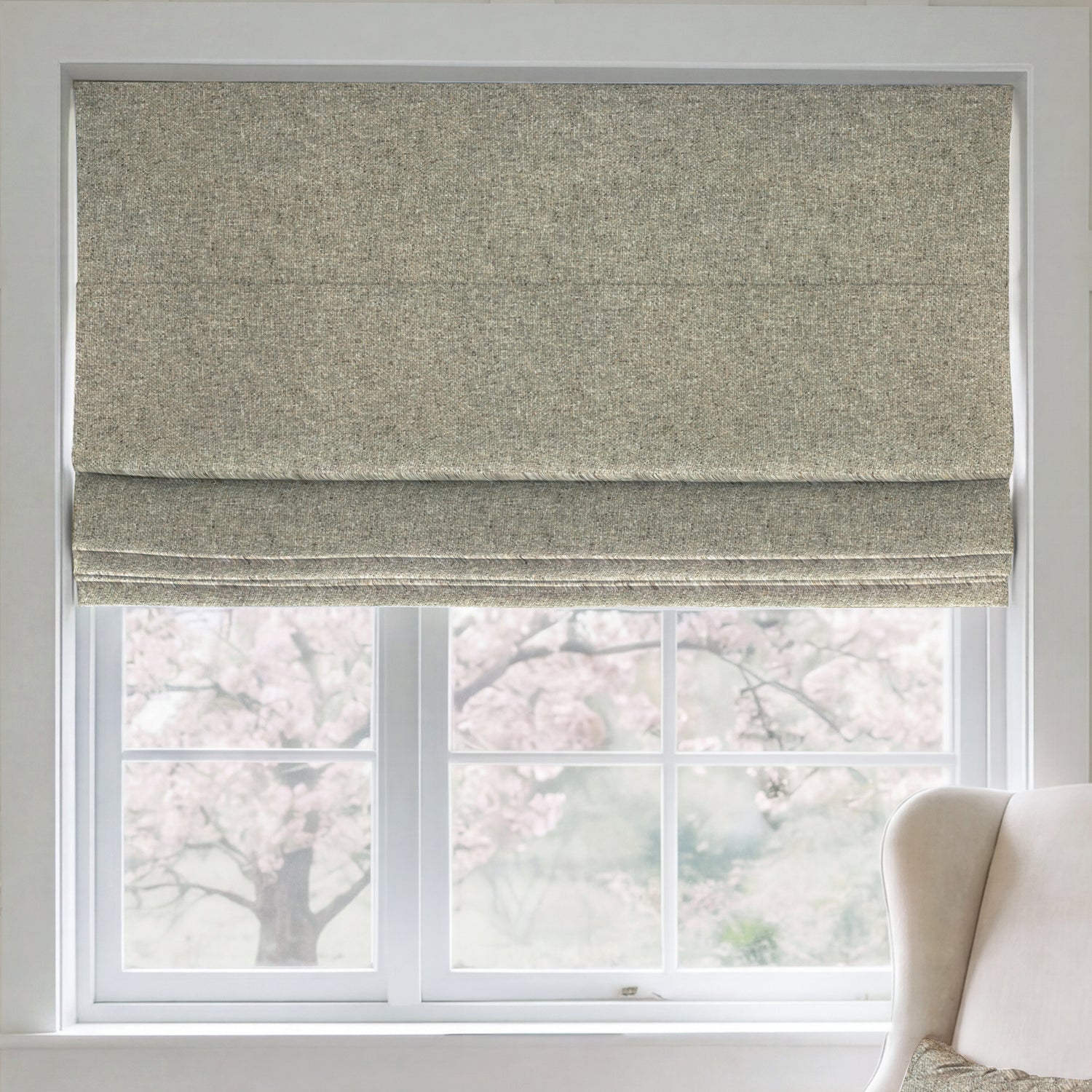 ANTE DECOR Nymans Boucle Made To Measure Roman Blind Dune