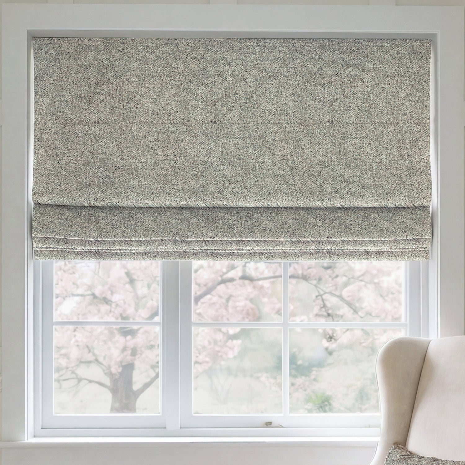 ANTE DECOR Nymans Boucle Made To Measure Roman Blind Taupe