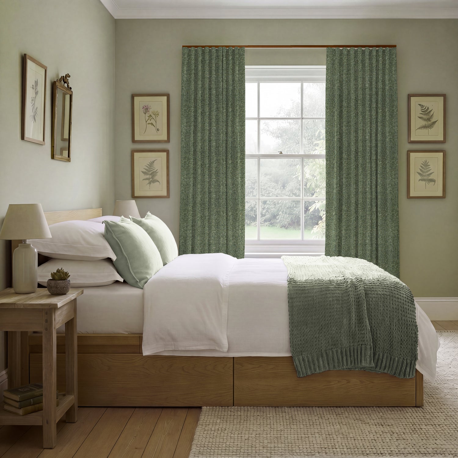 ANTE DECOR Nymans Boucle Made To Measure Curtains Sea Moss