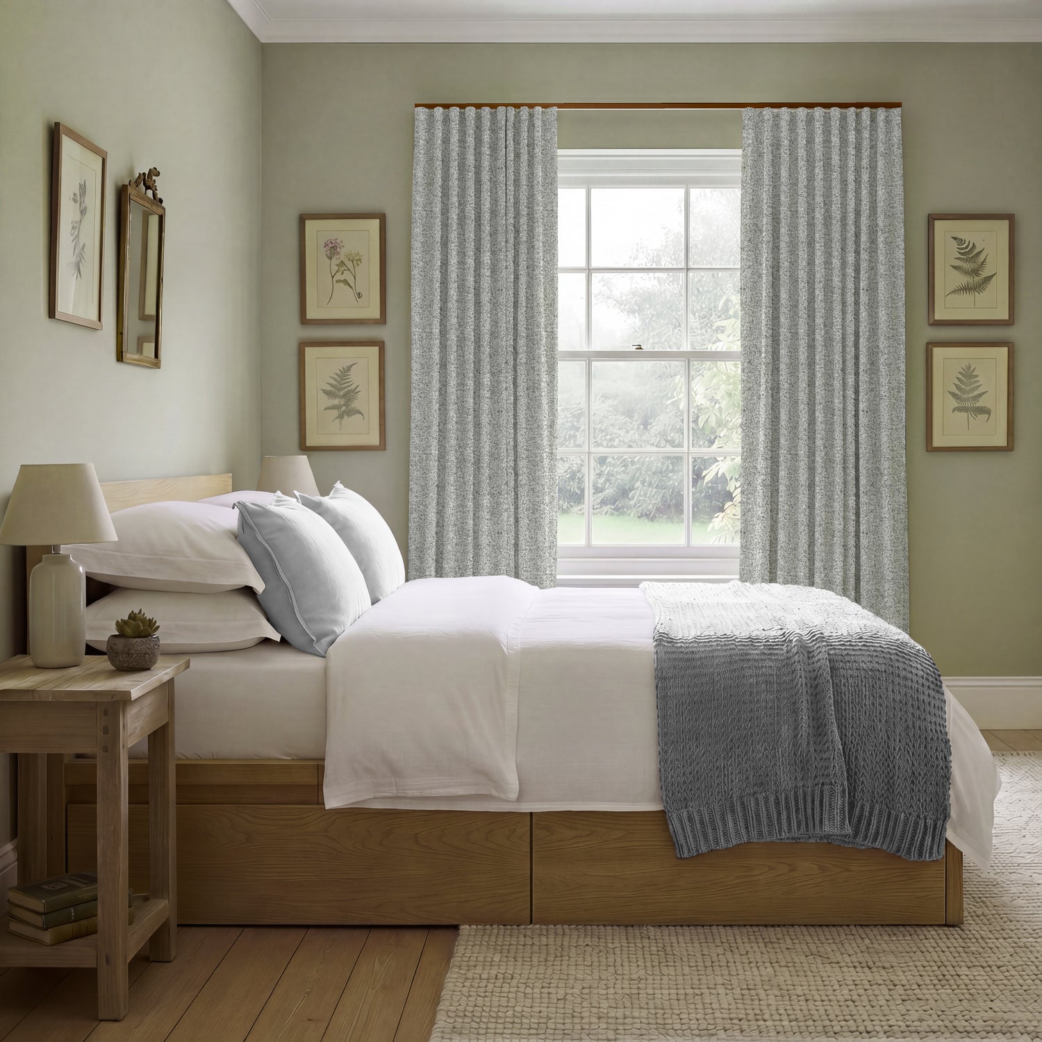 ANTE DECOR Nymans Boucle Made To Measure Curtains Silver