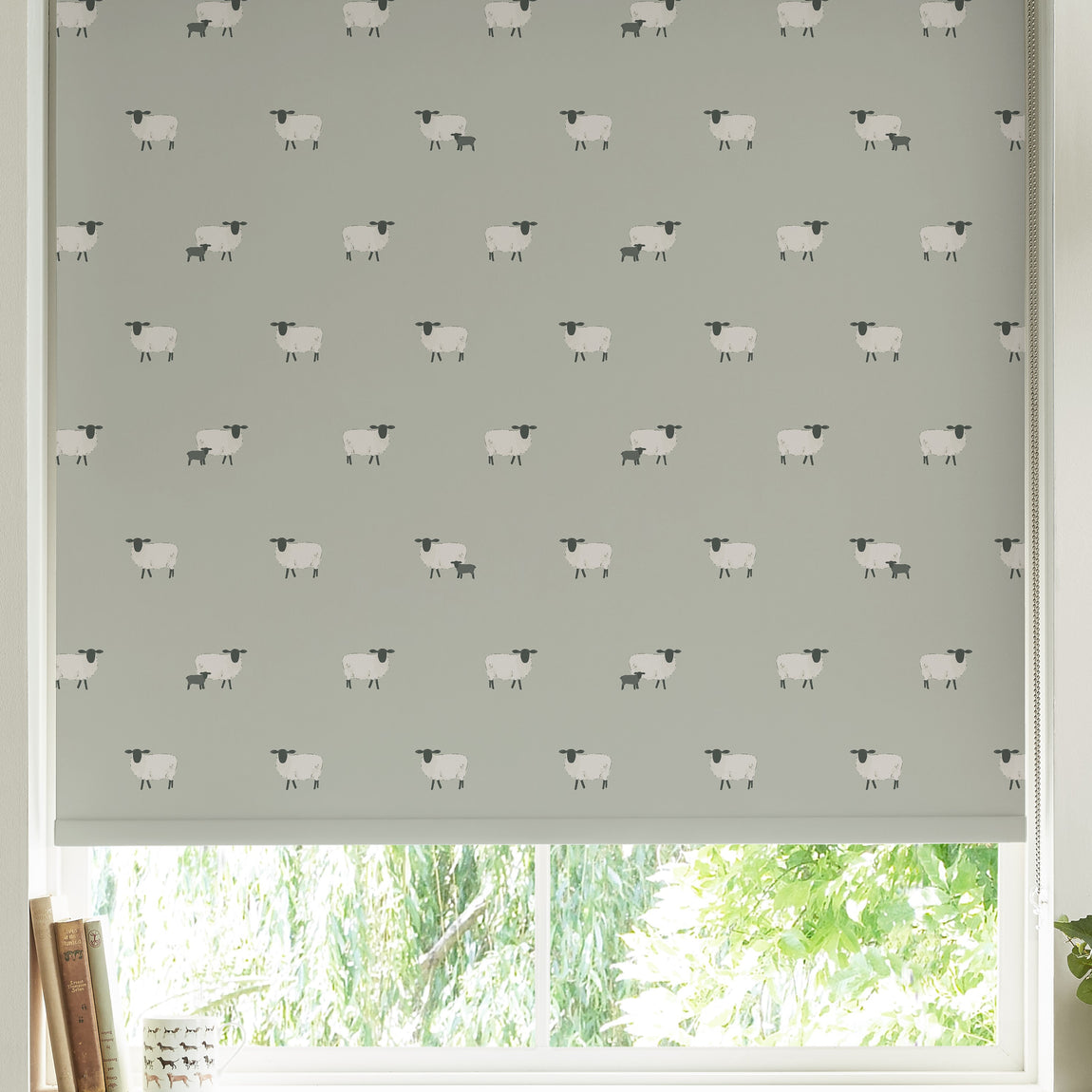 Sophie Allport Sheep Made to Measure Blackout Roller Blind Pebble