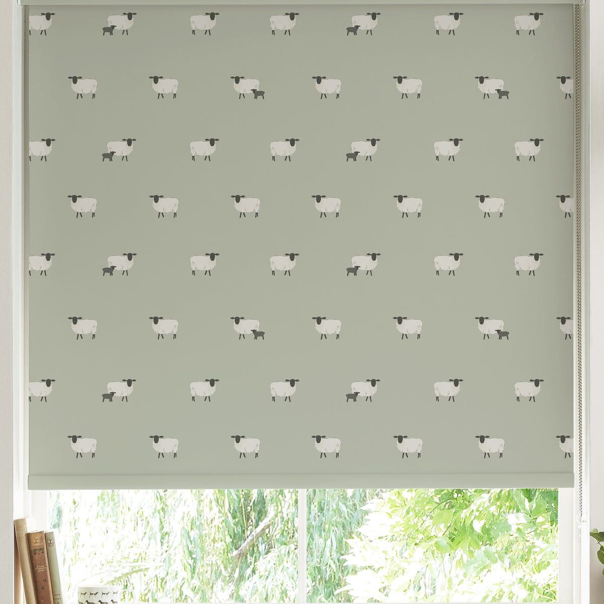 Sophie Allport Sheep Made to Measure Blackout Roller Blind Sage