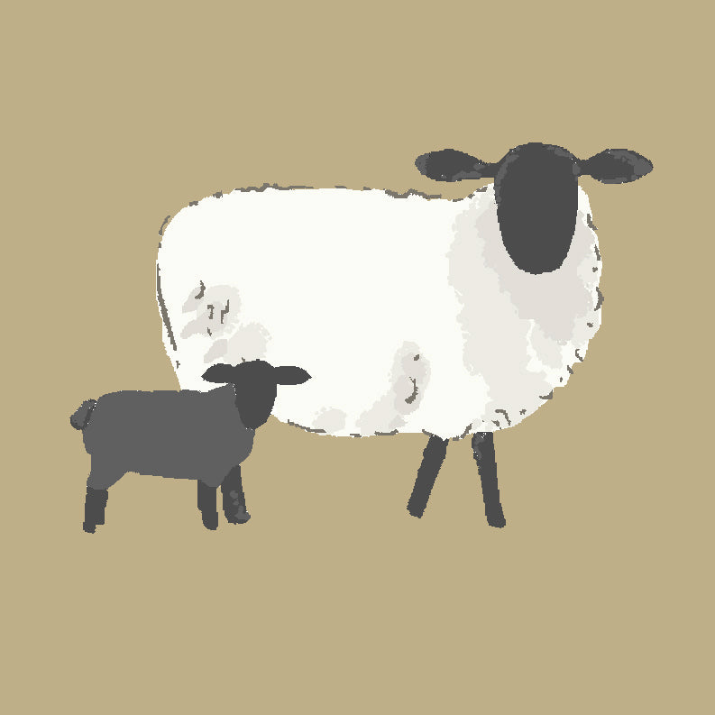 Sophie Allport Sheep Made to Measure Roman Blind Ochre