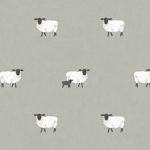 Sophie Allport Sheep Made to Measure Curtain Pebble