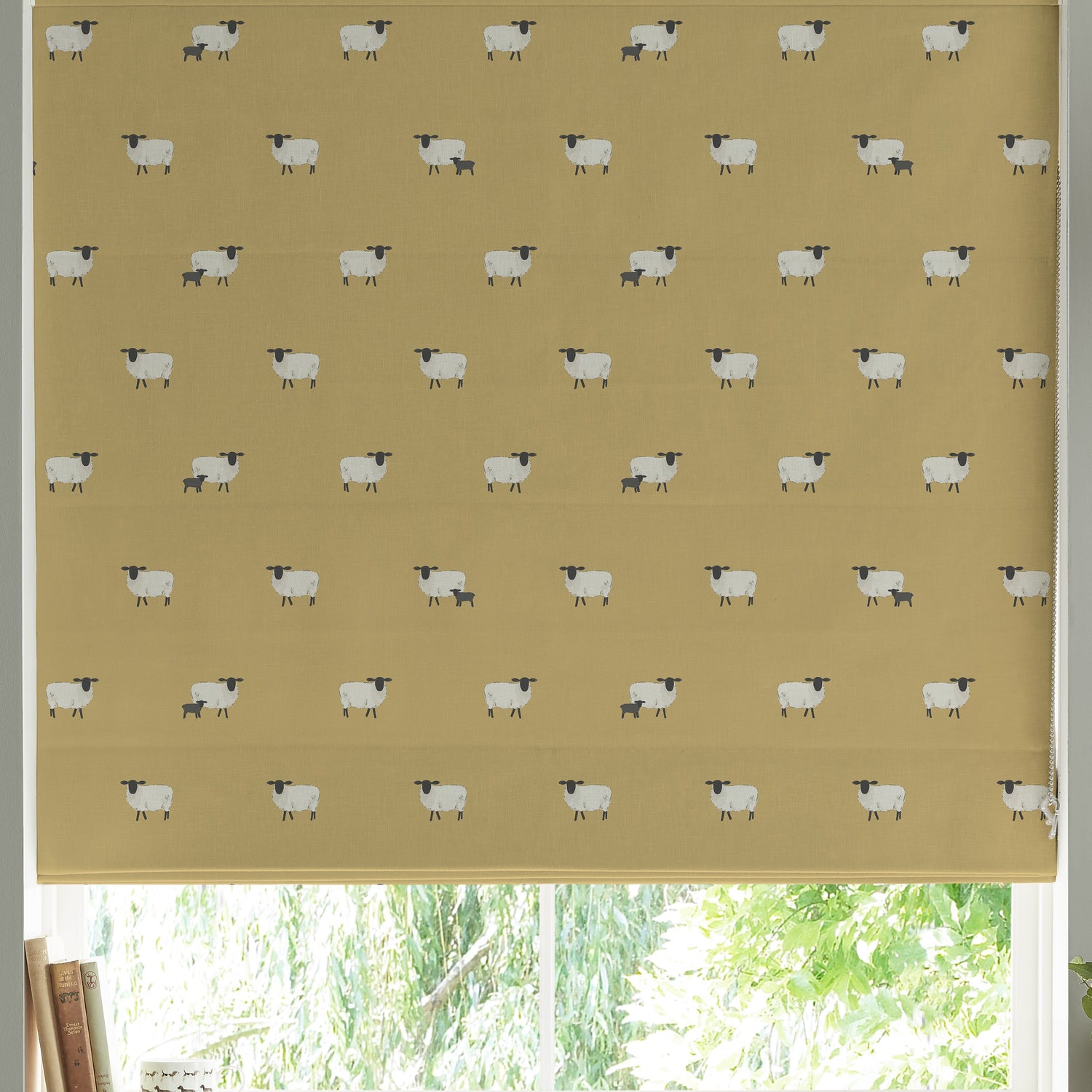 Sophie Allport Sheep Made to Measure Roman Blind Ochre