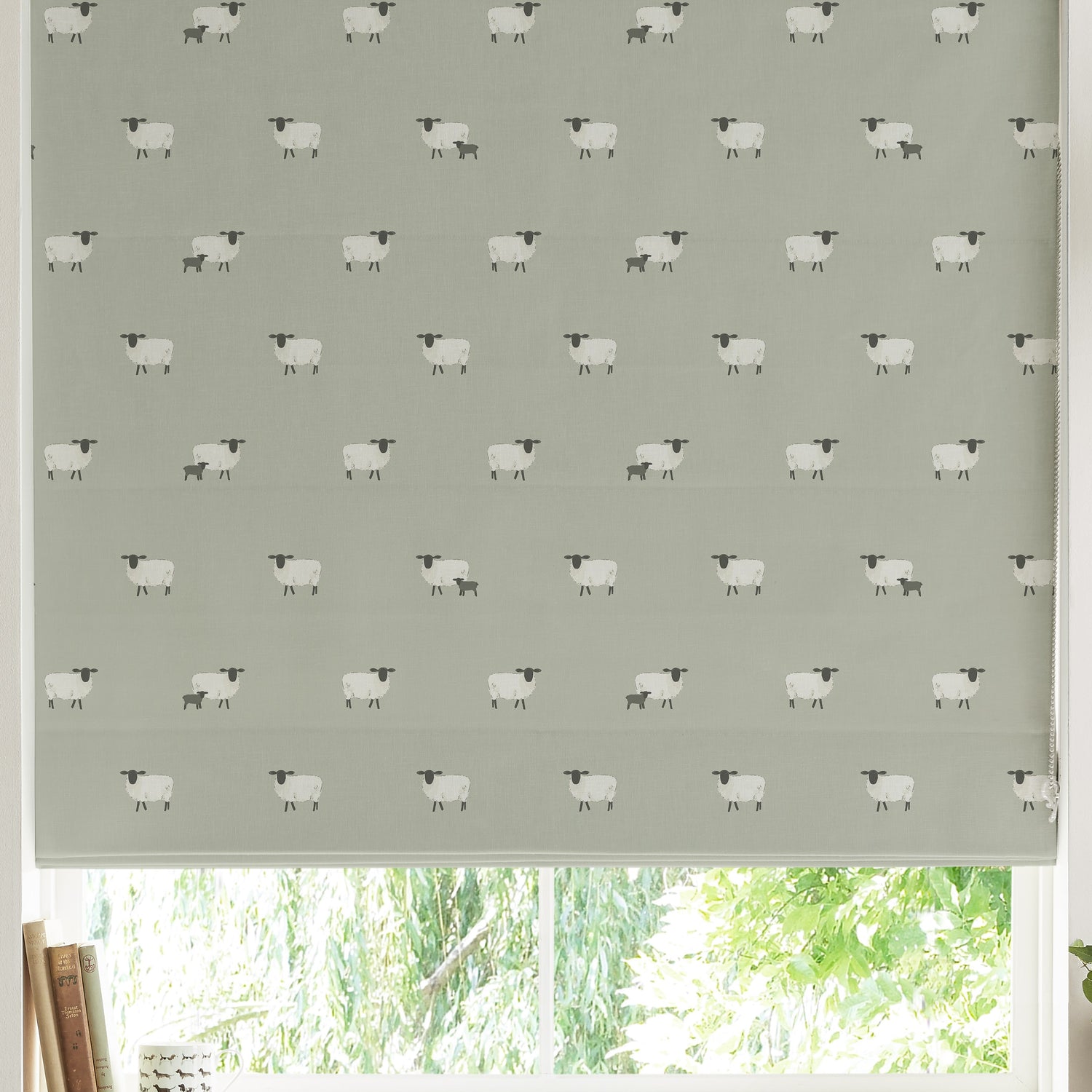 Sophie Allport Sheep Made to Measure Roman Blind Sage