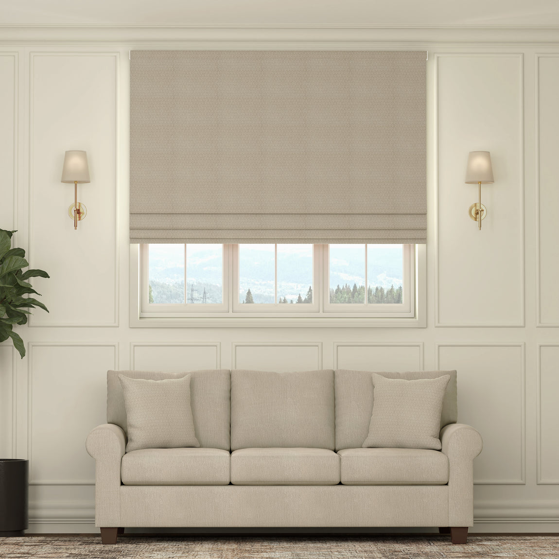 HOUSE Llewelyn-Bowen Oak Leaf Made To Measure Roman Blind Linen