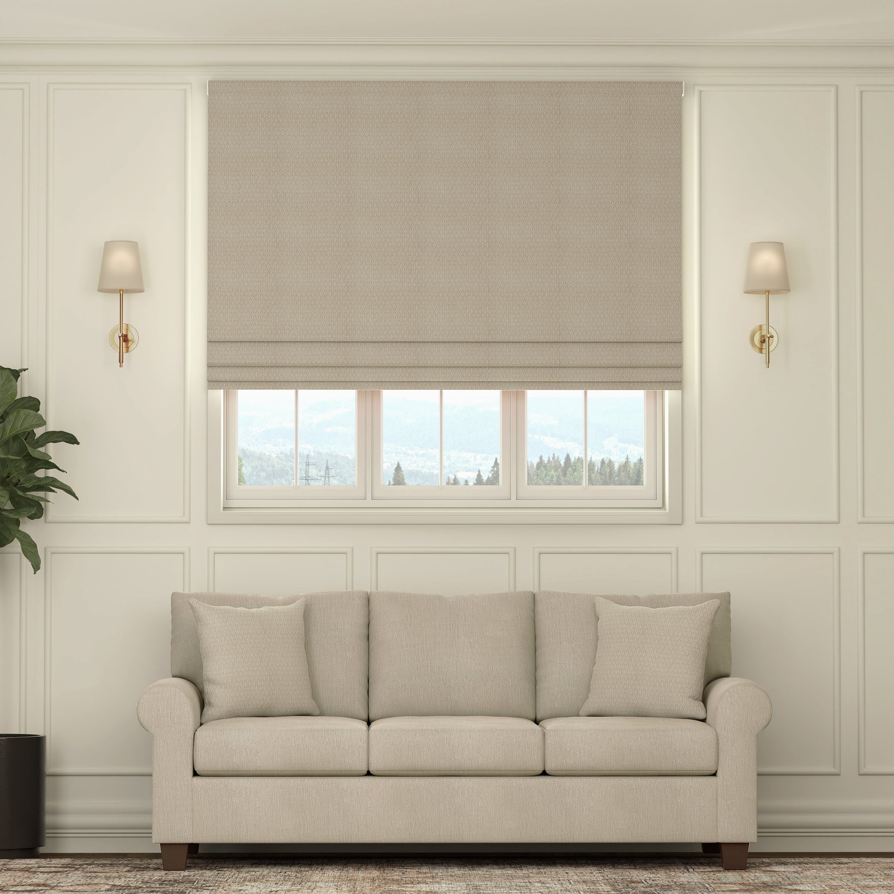 HOUSE Llewelyn-Bowen Oak Leaf Made To Measure Roman Blind Linen