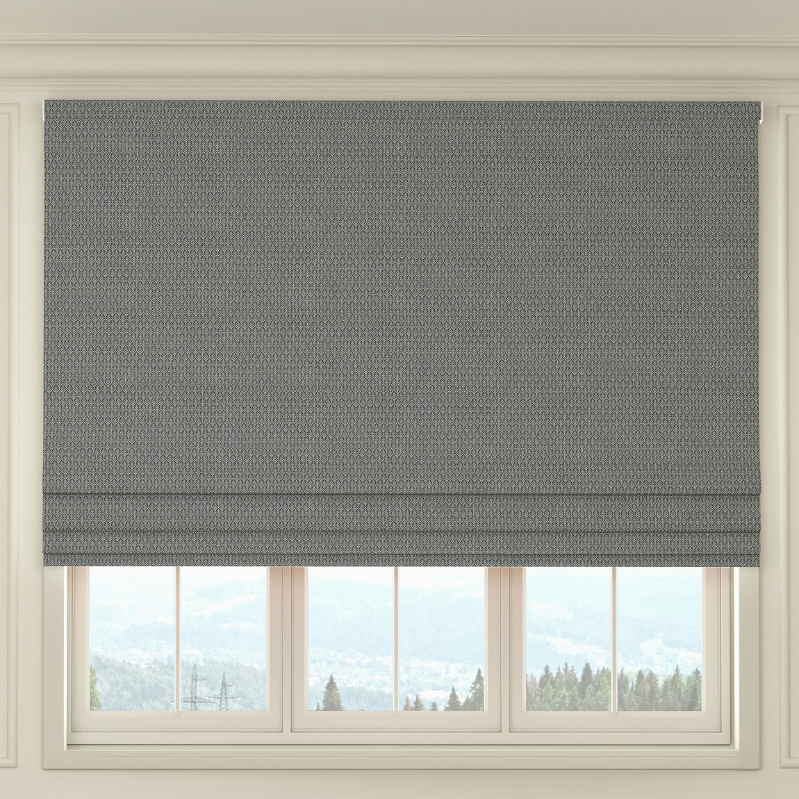 HOUSE Llewelyn-Bowen Oak Leaf Made To Measure Roman Blind Cornflower
