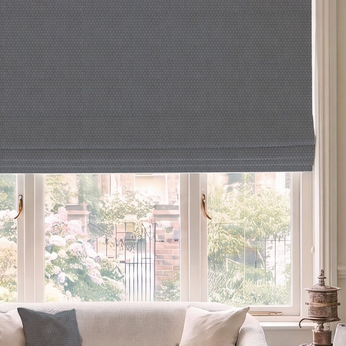 HOUSE Llewelyn-Bowen Oak Leaf Made To Measure Roman Blind Cornflower