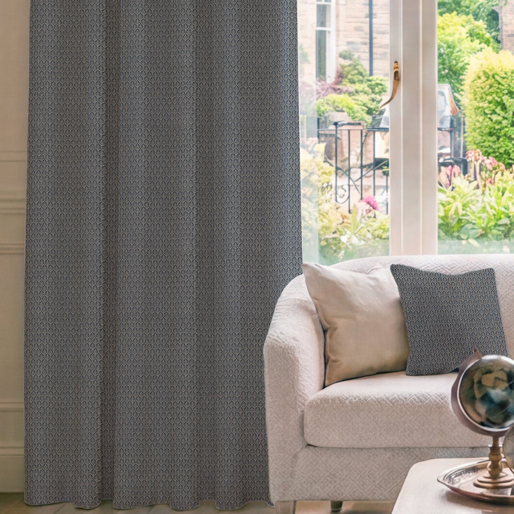 HOUSE Llewelyn-Bowen Oak Leaf Made To Measure Curtains Cornflower