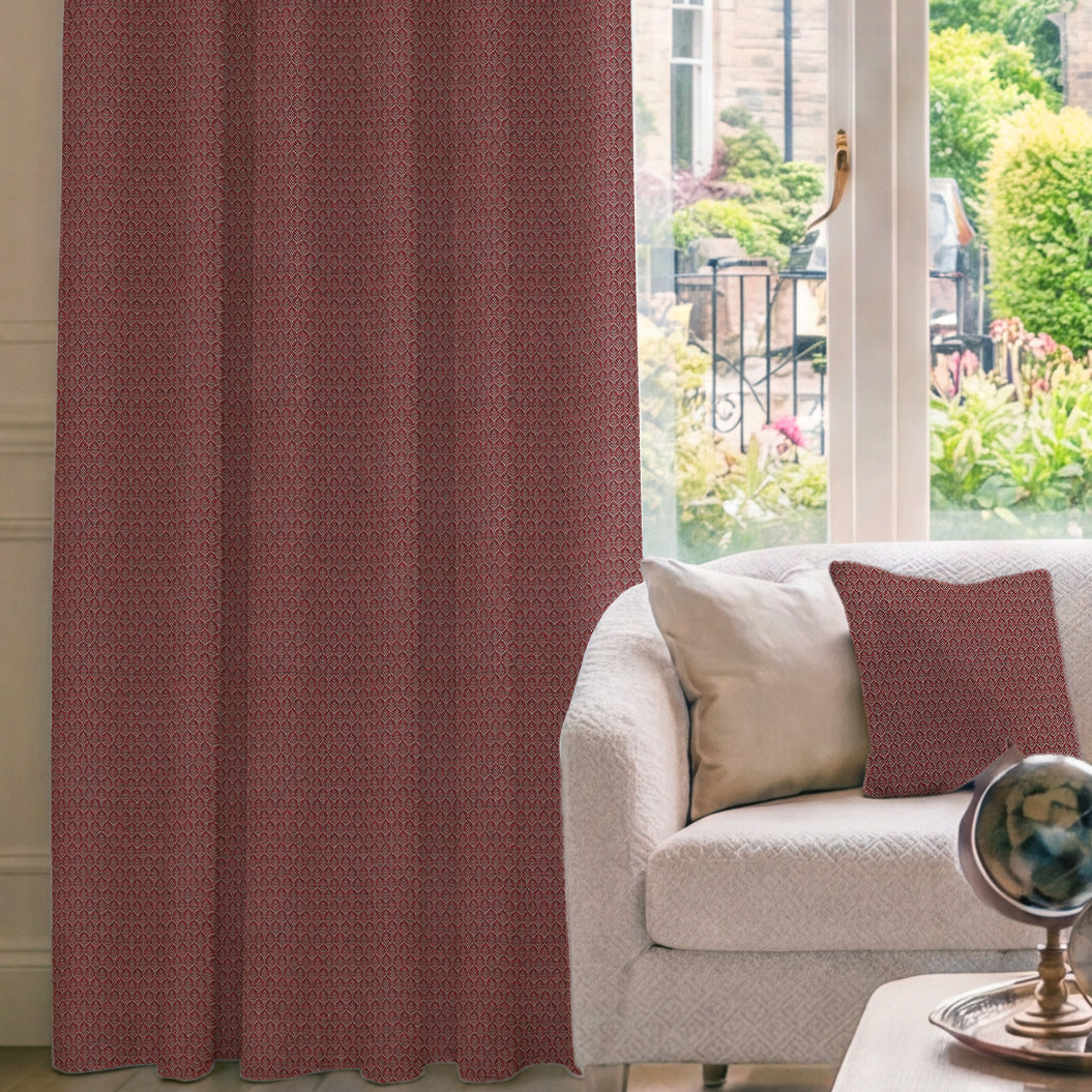 HOUSE Llewelyn-Bowen Oak Leaf Made To Measure Curtains Paprika