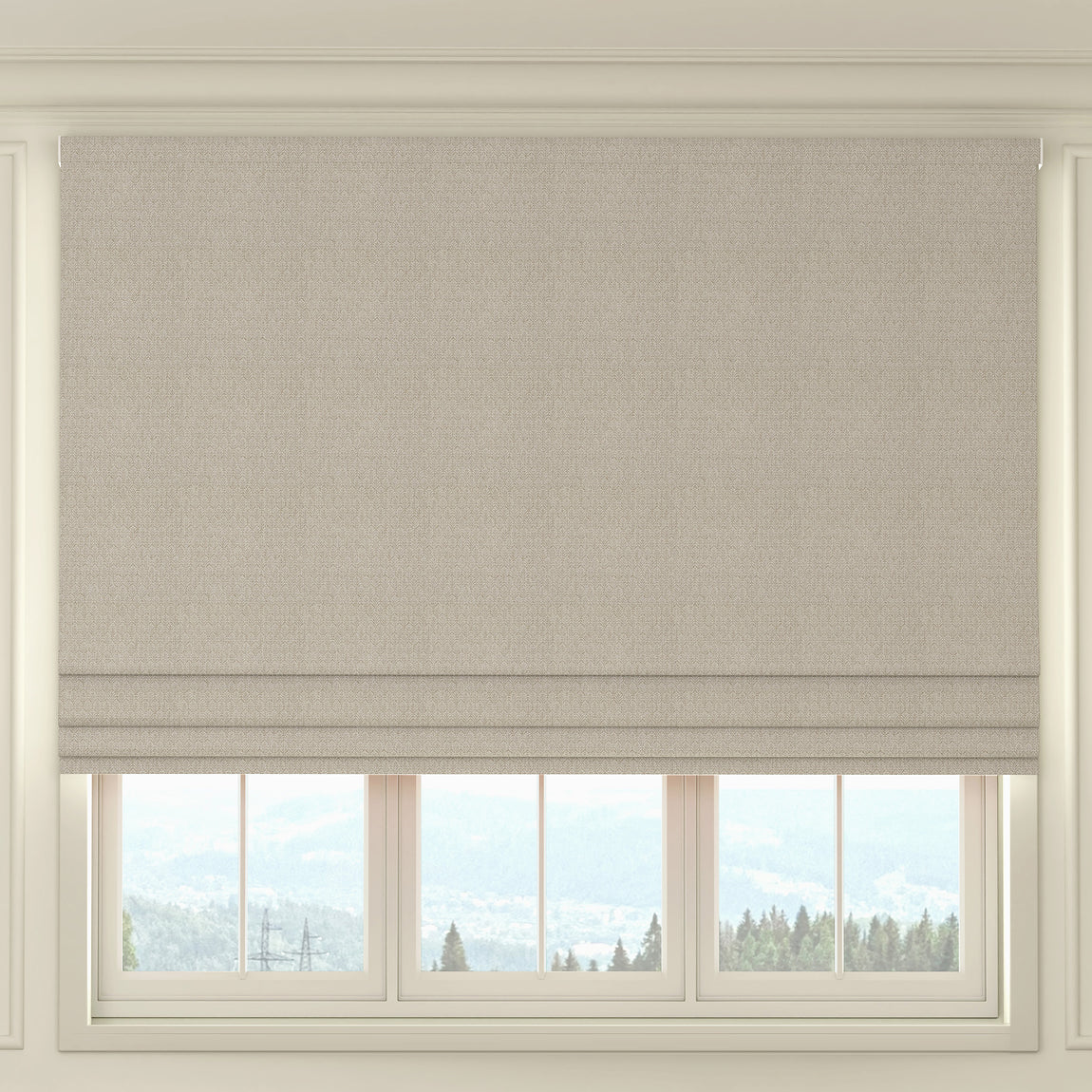 HOUSE Llewelyn-Bowen Oak Leaf Made To Measure Roman Blind Chalk