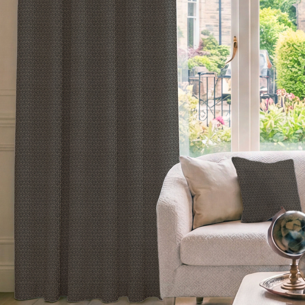 HOUSE Llewelyn-Bowen Oak Leaf Made To Measure Curtains Charcoal