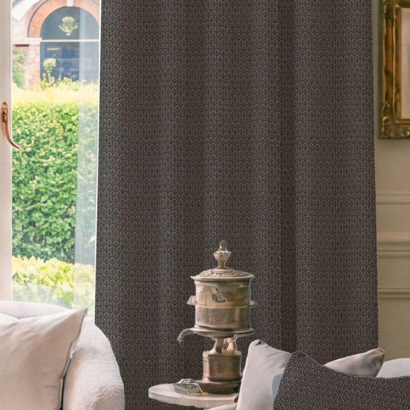 HOUSE Llewelyn-Bowen Oak Leaf Made To Measure Curtains Charcoal
