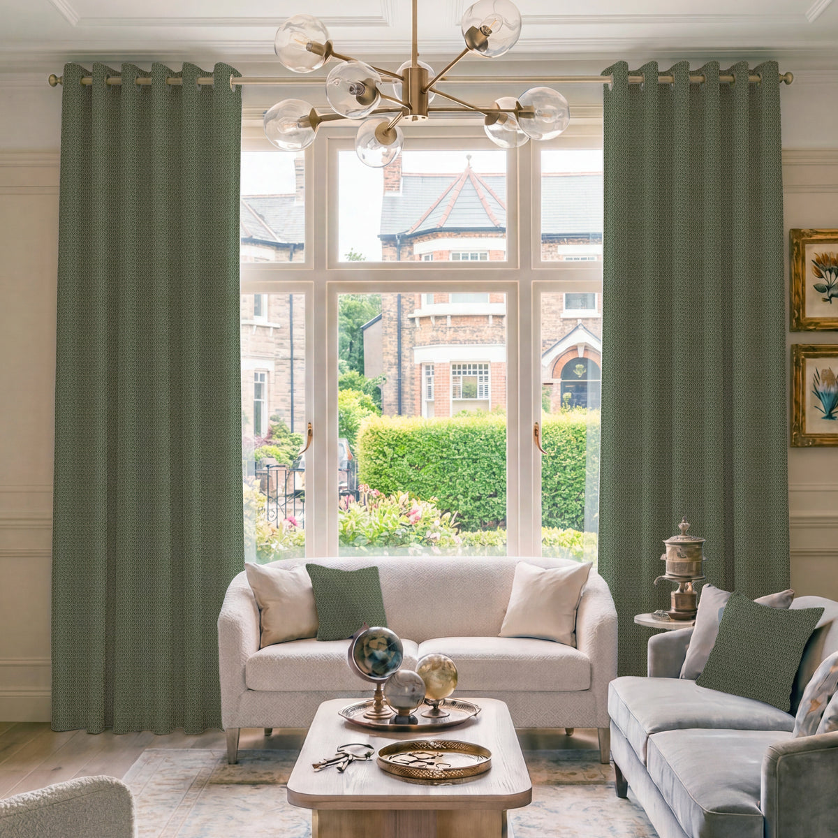 HOUSE Llewelyn-Bowen Oak Leaf Made To Measure Curtains Forest
