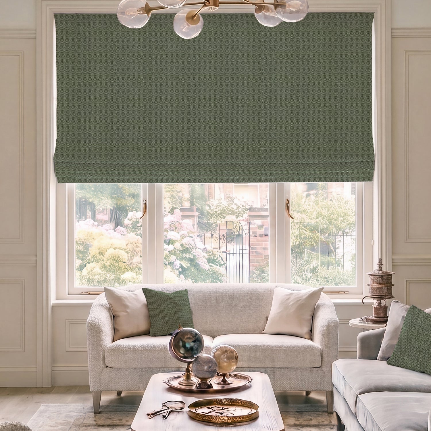 HOUSE Llewelyn-Bowen Oak Leaf Made To Measure Roman Blind Forest