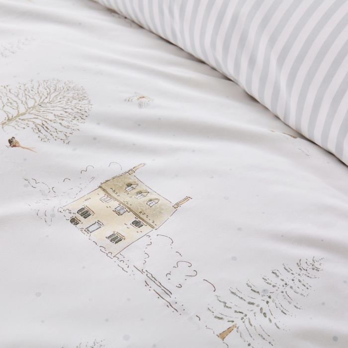 Sophie Allport Snowy Cottage Duvet Cover Bedding Set White