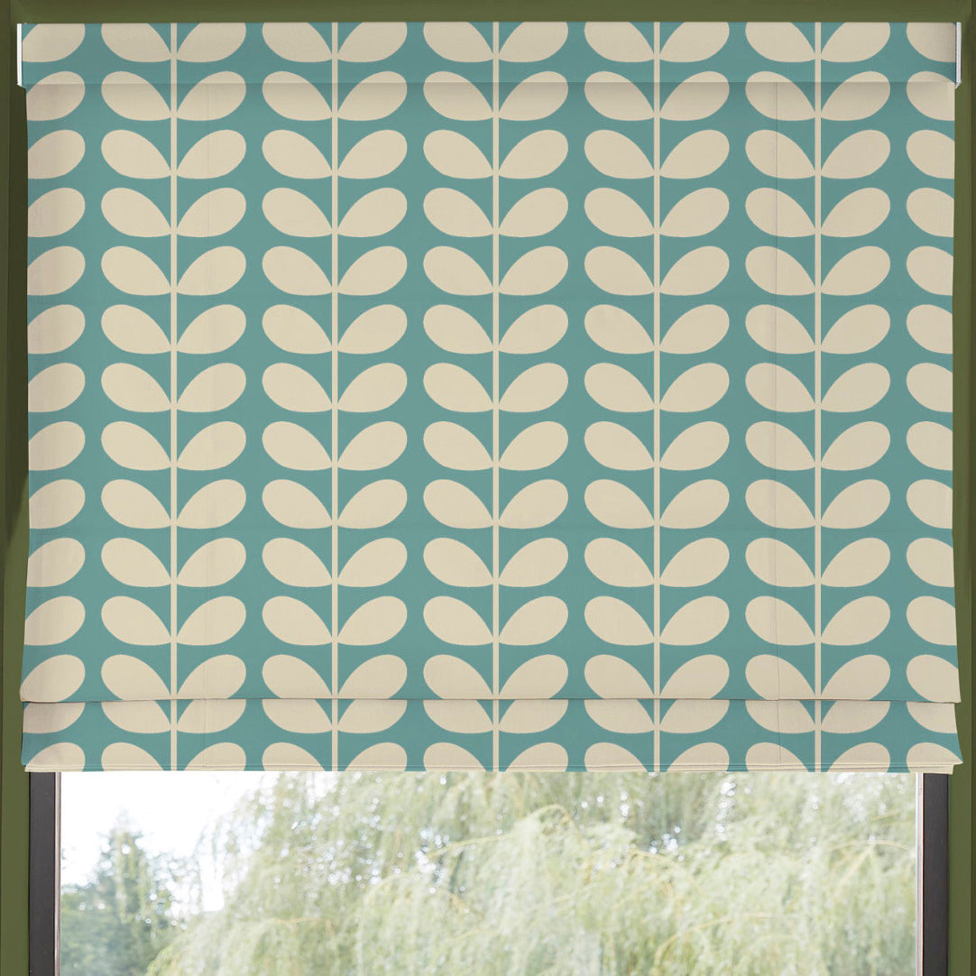 Orla Kiely Solid Stem Made to Measure Roman Blind Duckegg