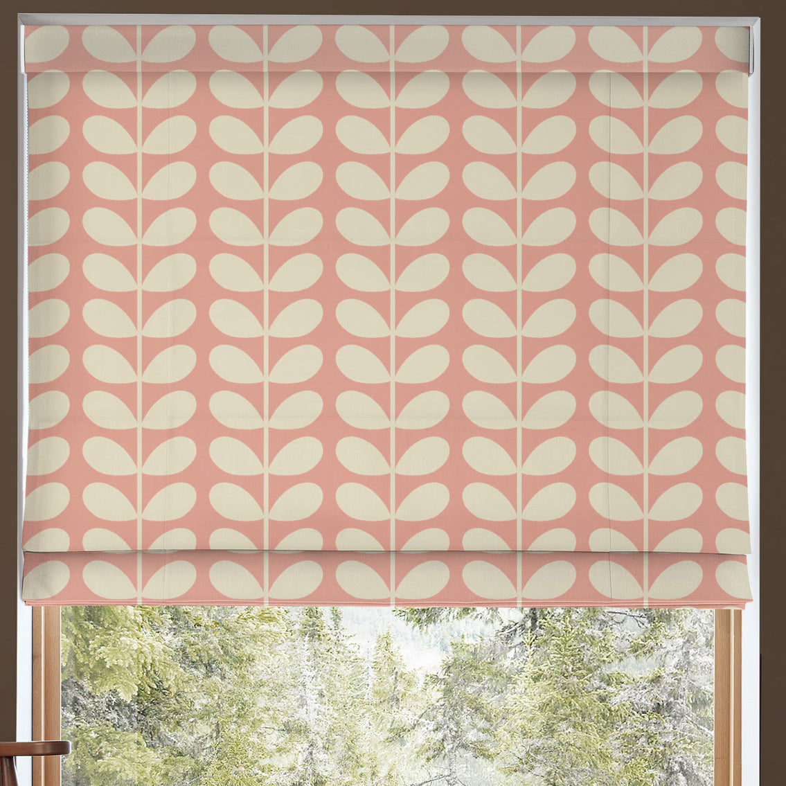 Orla Kiely Solid Stem Made to Measure Roman Blind Pink