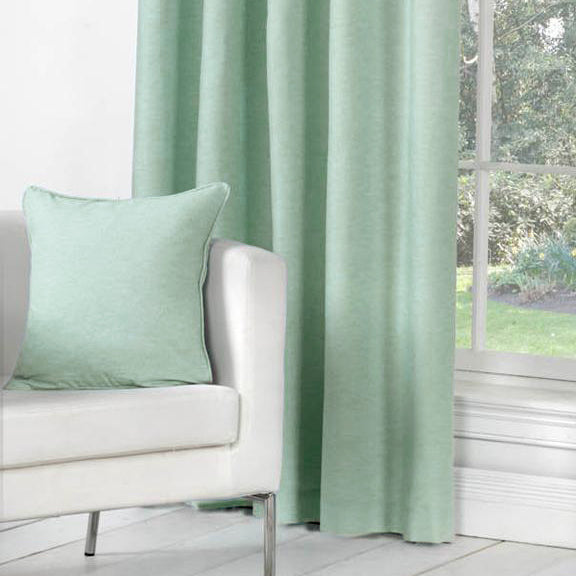 Fusion Sorbonne Ready Made Eyelet Curtains Duck Egg Blue