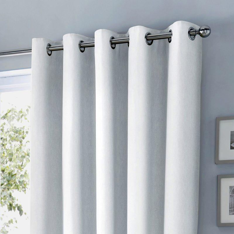 Sorbonne Ready Made Lined Eyelet Curtains White