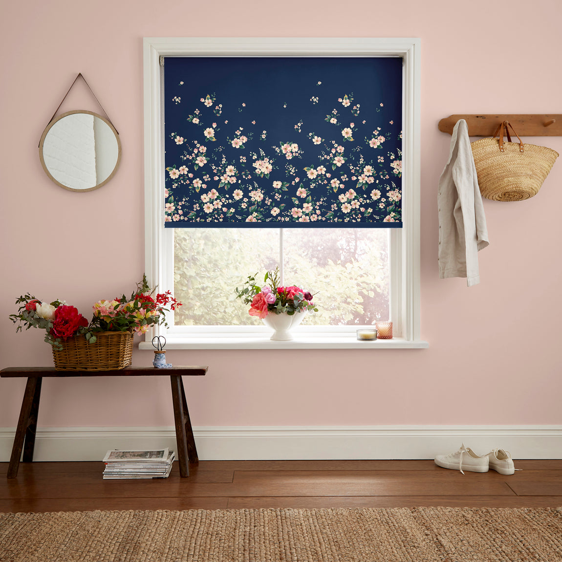 Cath Kidston Spitalfields Border Made to Measure Blackout Roller Blind Navy