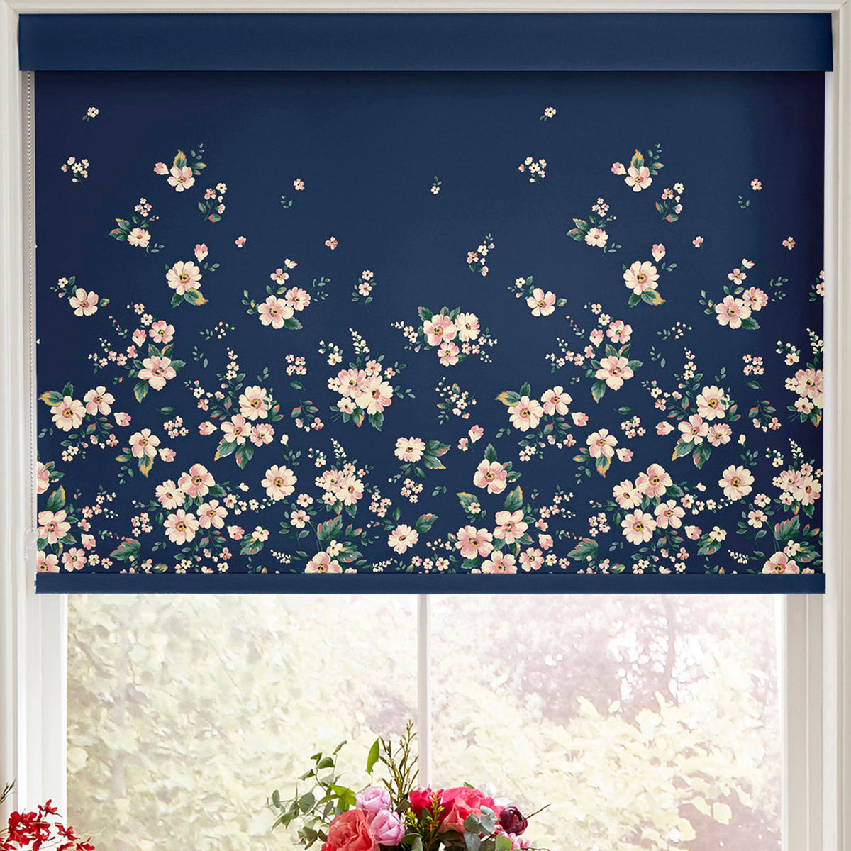 Cath Kidston Spitalfields Border Made to Measure Blackout Roller Blind Navy