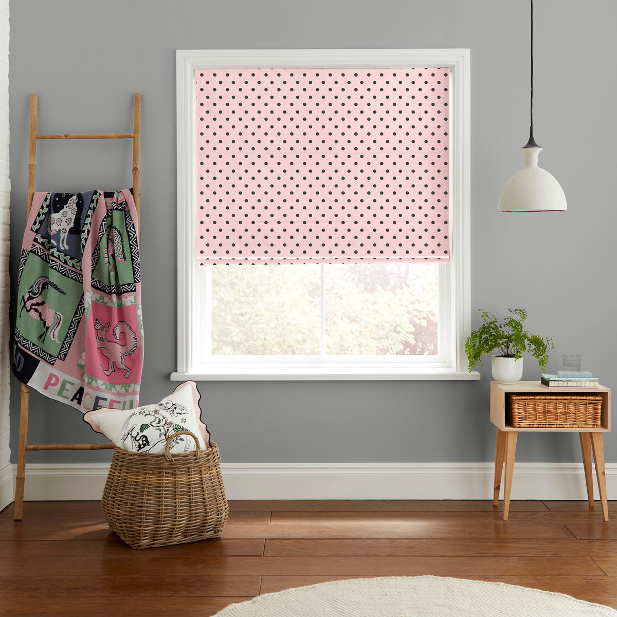 Cath Kidston Spot Made to Measure Roman Blind Pink