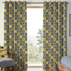 Orla Kiely Spot Flower Stem Made to Measure Curtain Yellow Grey