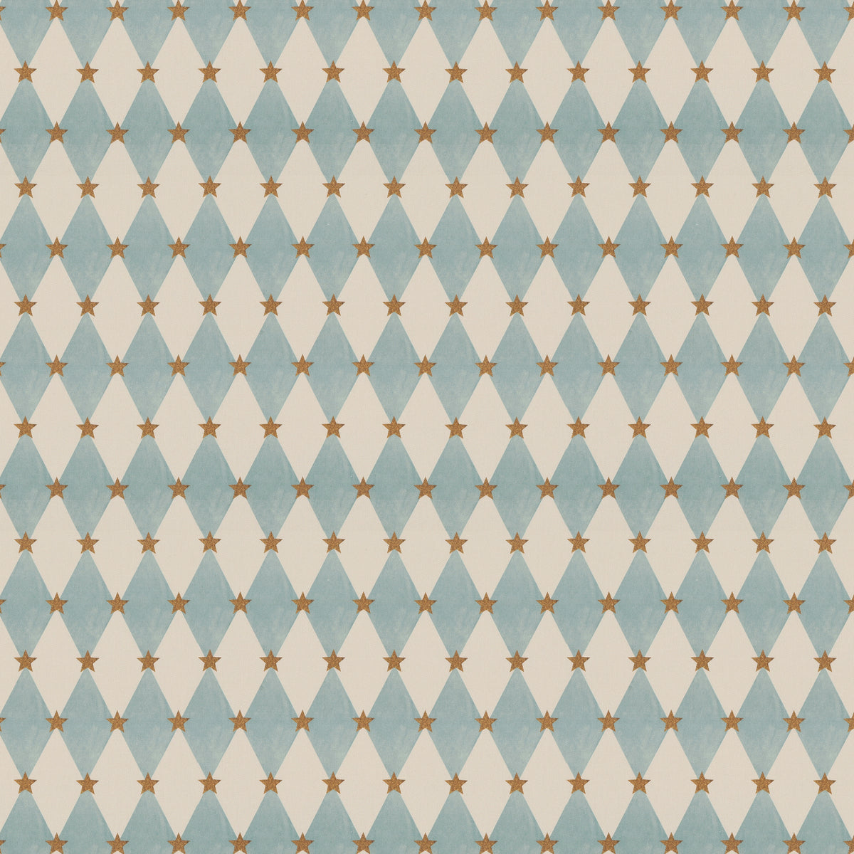 Carrie Neely Star And Harlequin Fabric Sky Blue