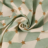 Carrie Neely Star And Harlequin Fabric Duck Egg
