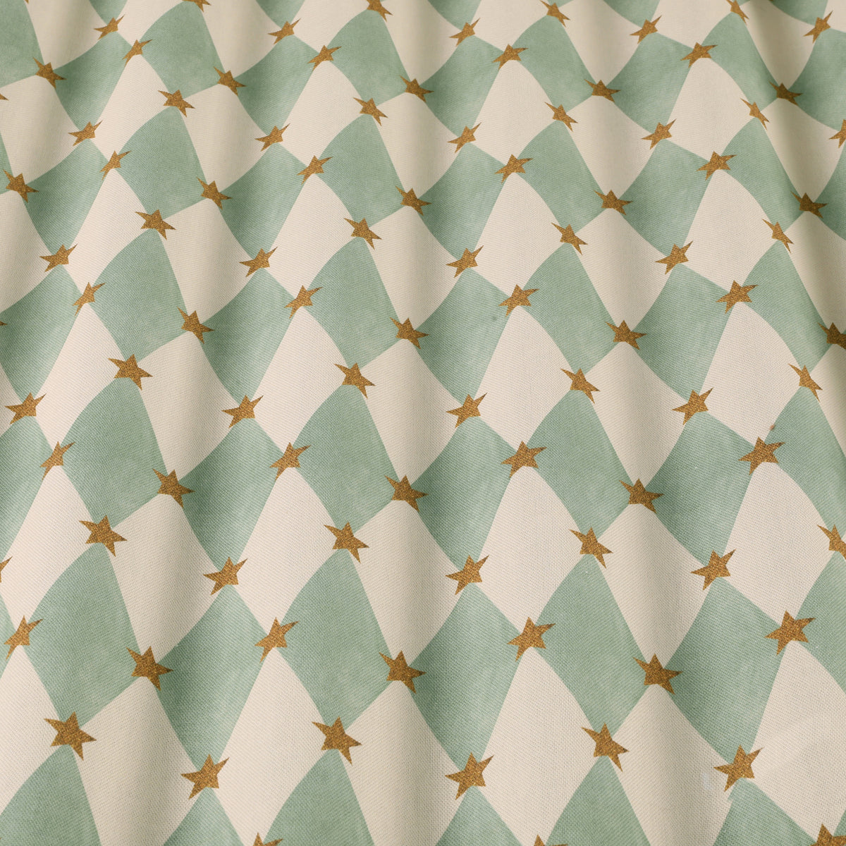 Carrie Neely Star And Harlequin Made To Measure Curtains Duck Egg