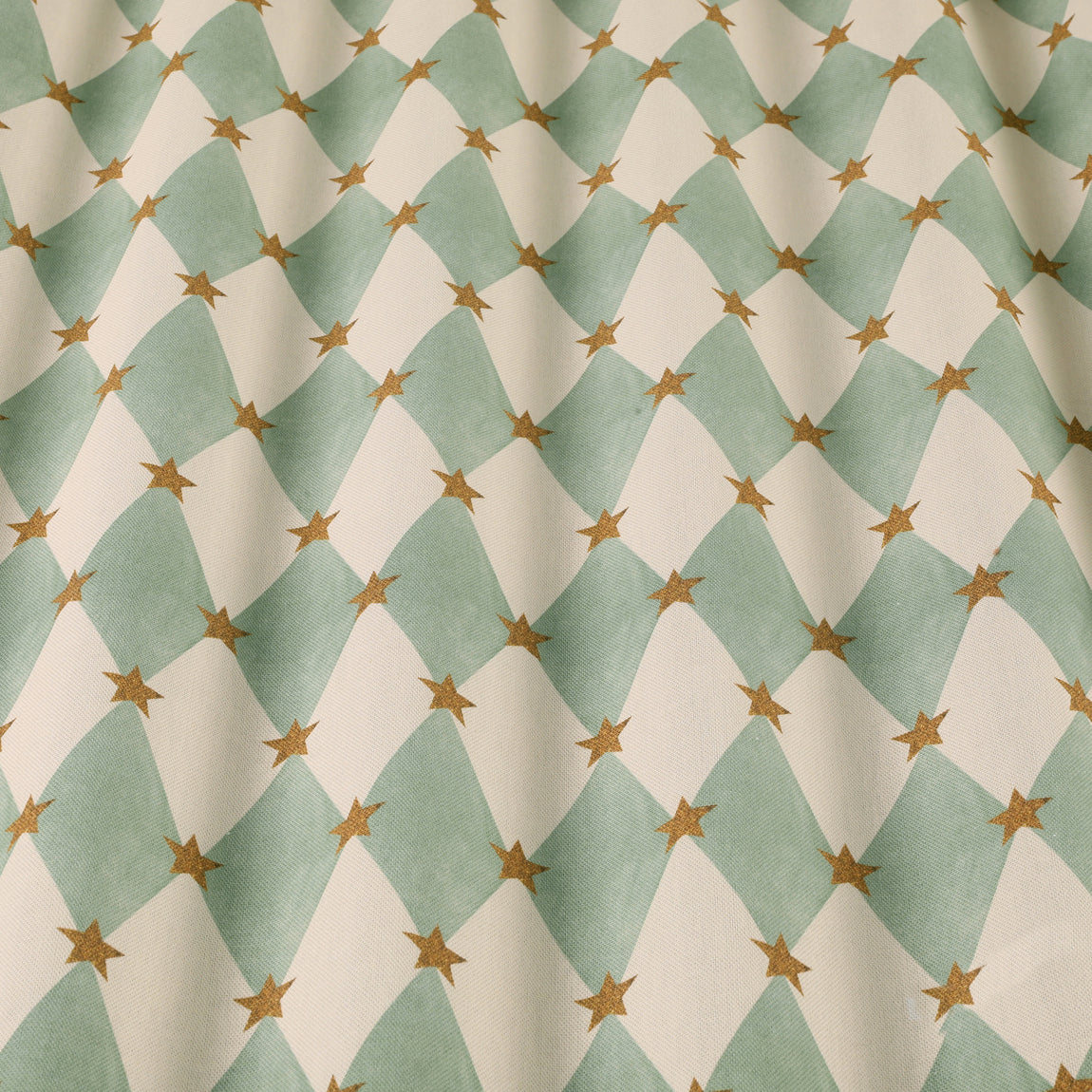 Carrie Neely Star And Harlequin Made To Measure Curtains Duck Egg
